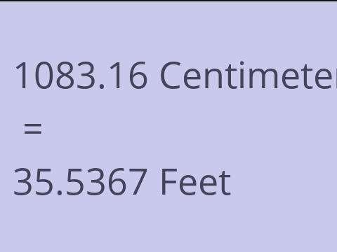 1083.16 CM TO FEET