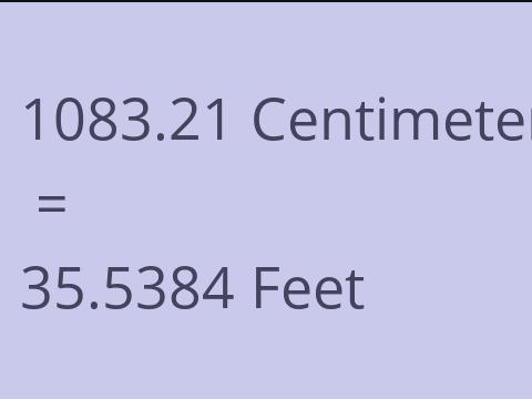 1083.21 CM TO FEET