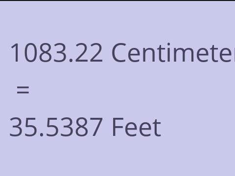 1083.22 CM TO FEET