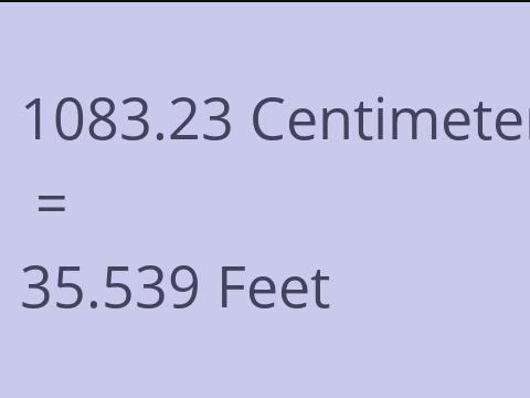 1083.23 CM TO FEET