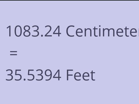 1083.24 CM TO FEET