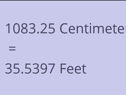 1083.25 CM TO FEET