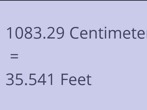 1083.29 CM TO FEET