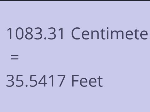 1083.31 CM TO FEET