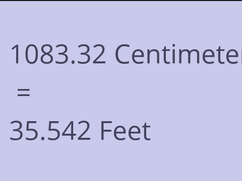 1083.32 CM TO FEET