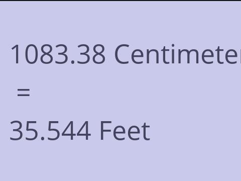 1083.38 CM TO FEET