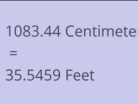 1083.44 CM TO FEET