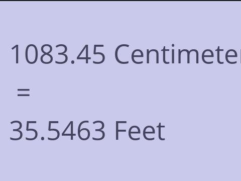 1083.45 CM TO FEET