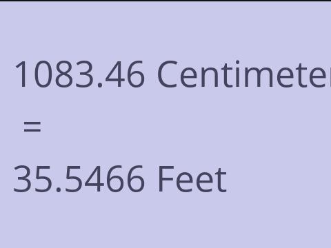 1083.46 CM TO FEET