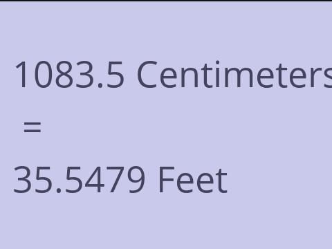 1083.5 CM TO FEET