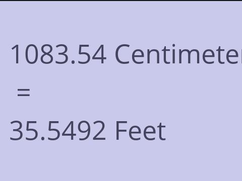 1083.54 CM TO FEET