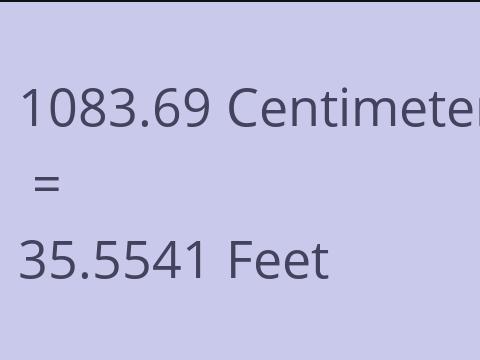 1083.69 CM TO FEET