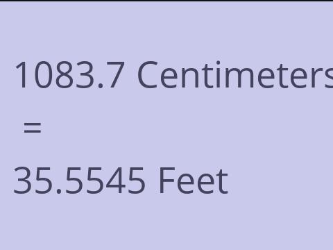 1083.7 CM TO FEET