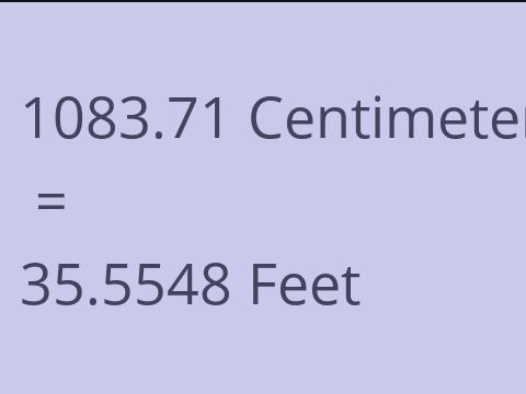 1083.71 CM TO FEET