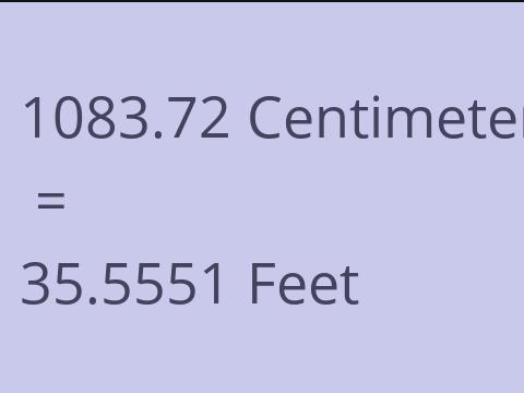 1083.72 CM TO FEET