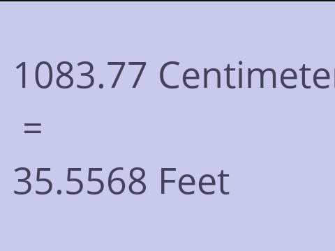 1083.77 CM TO FEET