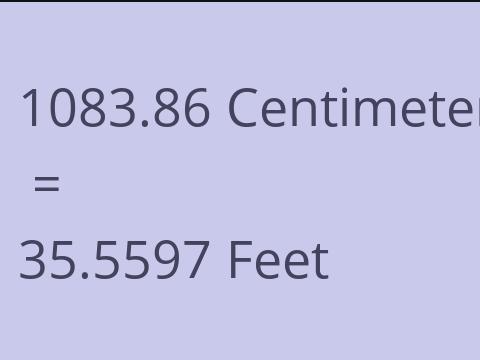 1083.86 CM TO FEET