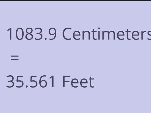 1083.9 CM TO FEET