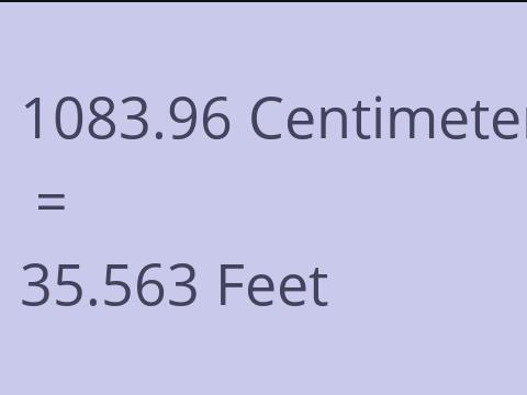 1083.96 CM TO FEET