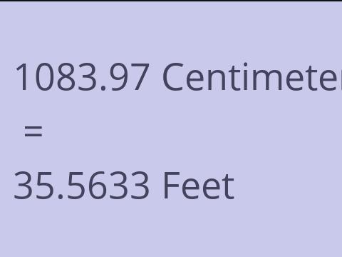 1083.97 CM TO FEET