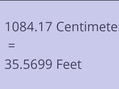 1084.17 CM TO FEET