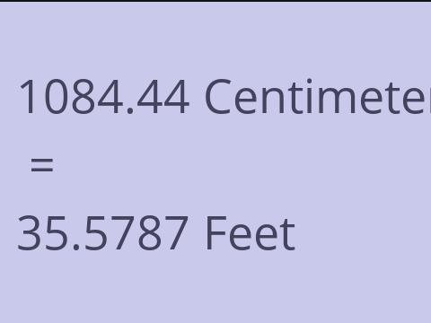 1084.44 CM TO FEET