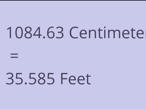 1084.63 CM TO FEET