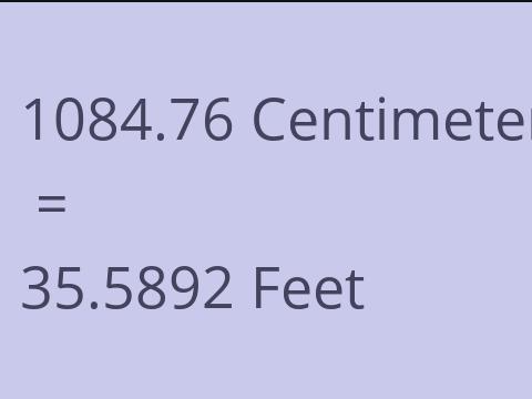 1084.76 CM TO FEET