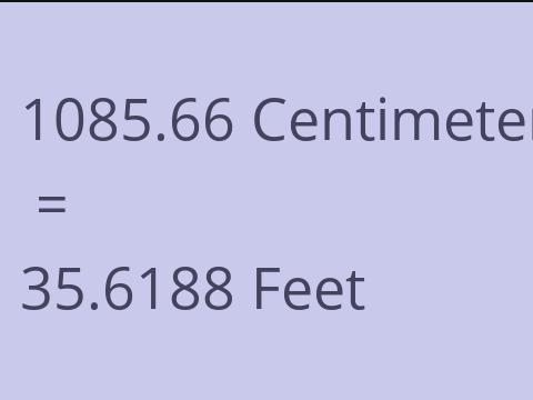 1085.66 CM TO FEET