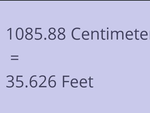 1085.88 CM TO FEET