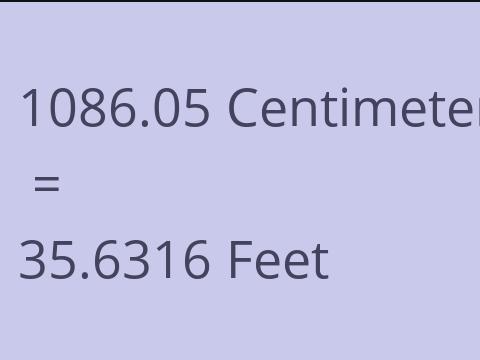 1086.05 CM TO FEET