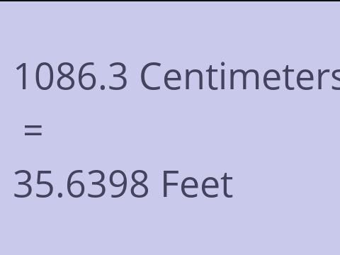 1086.3 CM TO FEET