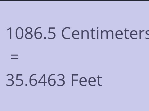 1086.5 CM TO FEET