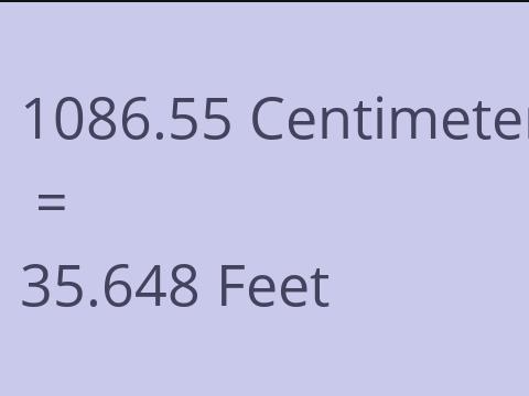 1086.55 CM TO FEET