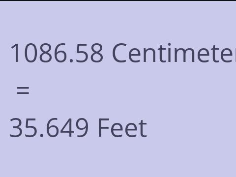 1086.58 CM TO FEET