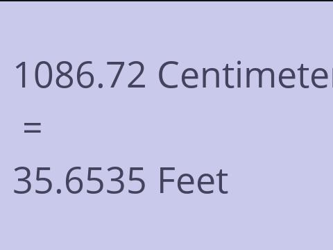 1086.72 CM TO FEET