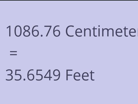 1086.76 CM TO FEET