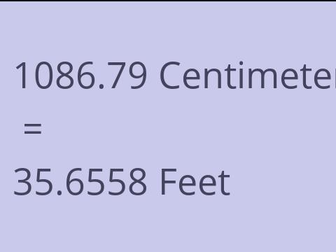 1086.79 CM TO FEET