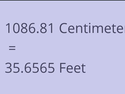 1086.81 CM TO FEET