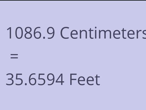 1086.9 CM TO FEET