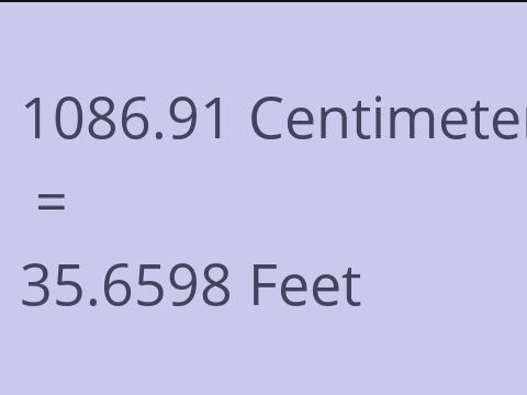 1086.91 CM TO FEET