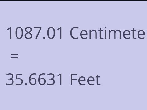 1087.01 CM TO FEET