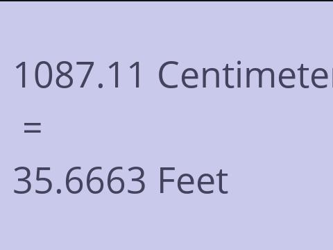 1087.11 CM TO FEET