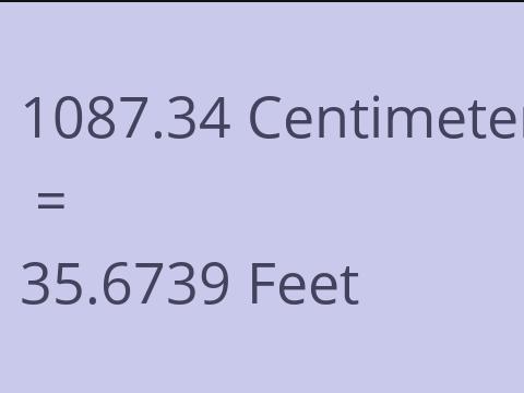 1087.34 CM TO FEET