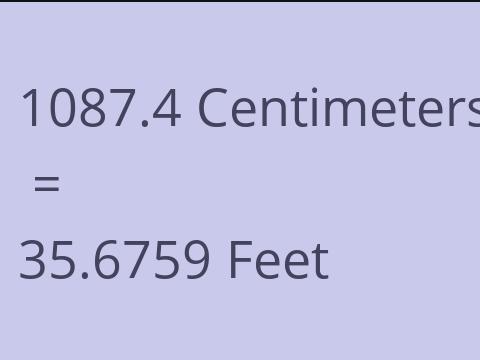 1087.4 CM TO FEET