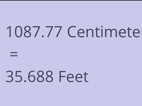 1087.77 CM TO FEET