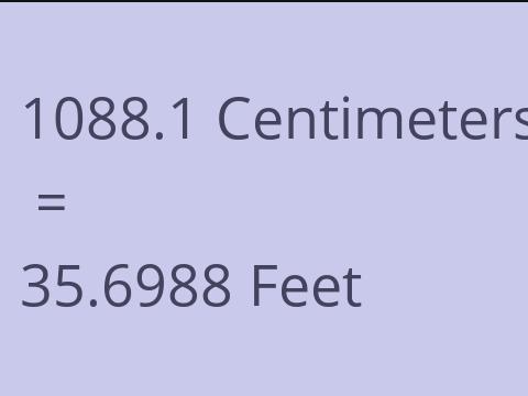 1088.1 CM TO FEET