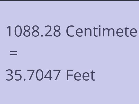 1088.28 CM TO FEET