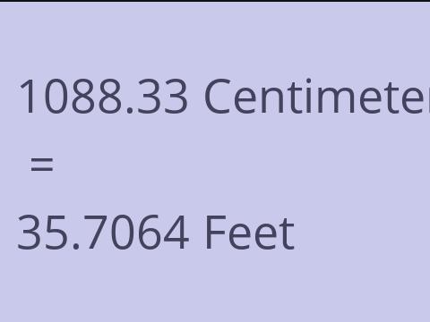 1088.33 CM TO FEET