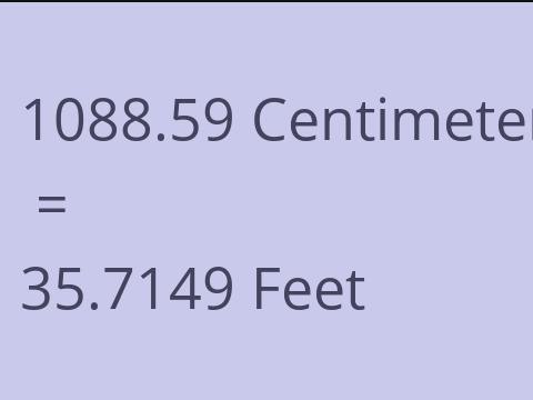 1088.59 CM TO FEET